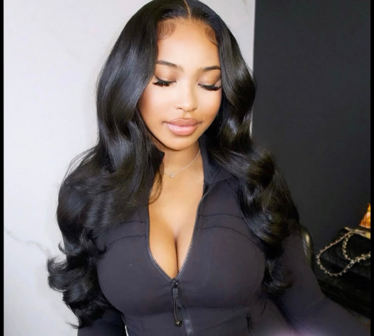 Buss down middle part sew in